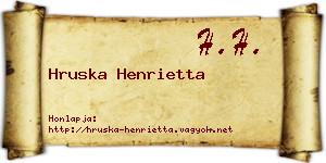 Hruska Henrietta névjegykártya