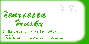 henrietta hruska business card